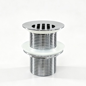 Siphon de lavabo fixe anti-vandalisme en laiton, <span class=keywords><strong>grille</strong></span> chromée G1 1/4" sans fente pour toilettes publiques - Product Image 1