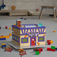 Blocs de construction DIY Street View, modèle de la taverne de Moe des Simpsons, inspiré de l'anime, échelle 1:8, jouet de construction en plastique, cadeau pour enfant