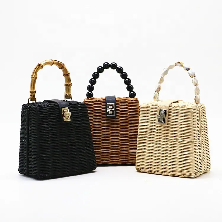 rattan bag summer beach bag women fashion handmade handbag shoulder straw bag