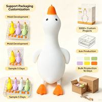Jouet Squishy en TPR Doux en Forme de Canard, Animal en Caoutchouc Coloré Anti-Stress, Gadget Fidget