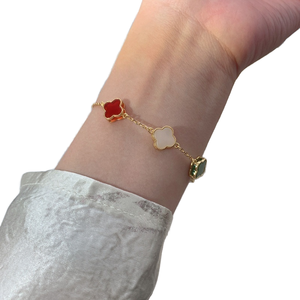 <b>Beaded</b> <b>Bracelets</b> <b>Fashion</b> Jewelry Ornaments Real Jade Natural Gemstone Hetian Jade Four-leaf Clover Women's Trendy Gift - Product Image 1