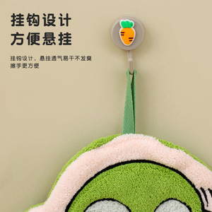 Cute Cartoon Car Hand Towel Round Coral Fleece Quick Dry Kitchen Kids Bath Towel - Product Image 1