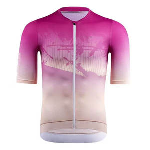 Maillot de cyclisme rose <span class=keywords><strong>d</strong></span>égradé, agréable pour la peau, léger, adaptable à de multiples scénarios, pour les tournois, les trajets quotidiens, logo personnalisable - Product Image 1