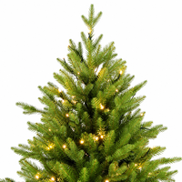 Sapin de Noël artificiel pré-éclairé PE+PVC 7 pieds, luxe, toucher réaliste, avec lumières LED et base métallique pliable