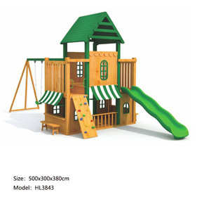 Aire de jeux <span class=keywords><strong>pour</strong></span> enfants en bois avec toboggan, mur d'escalade et balançoire <span class=keywords><strong>pour</strong></span> camping ou <span class=keywords><strong>maternelle</strong></span> - Product Image 2