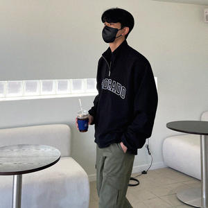 Jersey de media cremallera personalizado para hombre al por mayor con bolsillo de canguro, suéter para hombre, chaqueta polar, chaqueta cortavientos de poliéster - Product Image 4