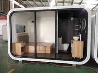 Maison conteneur préfabriquée résidentielle moderne de 20 pieds, modèle Apple Cabin, élégante, alimentée à l'énergie solaire, écologique, pour usage en supermarché ou comme salle de bain