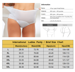 Culottes confortables taille haute anti-fuites pour femmes 5XL – Sous-vêtements menstruels physiologiques pour le <span class=keywords><strong>cycle</strong></span> féminin - Product Image 6