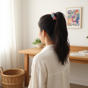 G21XIAP15 Set di fermagli per capelli 2+1 fermacoda multicolore con perline per donne e ragazze, accessorio per capelli alla moda - Product Image 2