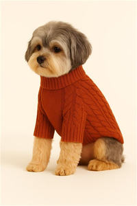 고급 100% 메리노 울 내구성 좋은 소형견 수컷 강아지용 스웨터, 맞춤 제작 화이트 겨울 크리스마스 애견 의류 - Product Image 3