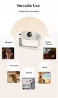 Veacine T6PLUS Produit intelligent Mini projecteur portable LED 1080P Support Home cinéma 230 ANSI Lumens 8G WiFi6 Mise au point