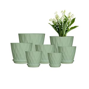 Vasi per Fiori, Set di 7 Vasi in Plastica <span class=keywords><strong>da</strong></span> 7/6.5/6/5.5/5/4.5/4 Pollici, Fioriere per Piante <span class=keywords><strong>da</strong></span> Interno ed <span class=keywords><strong>Esterno</strong></span> - Product Image 4