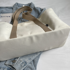 Bolsa de playa de lona con asa, bolsa de compras reutilizable, bolso de hombro con logo impreso personalizable - Product Image 4