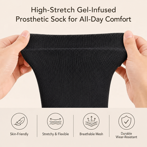 Calcetines Reductores <span class=keywords><strong>de</strong></span> Sótanos <span class=keywords><strong>para</strong></span> Prótesis, Calcetines <span class=keywords><strong>para</strong></span> Amputados, Calcetines <span class=keywords><strong>para</strong></span> Prótesis <span class=keywords><strong>de</strong></span> Miembros, <span class=keywords><strong>para</strong></span> Hombres y Mujeres, Negros - Product Image 3