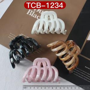 Sud-coréen grand requin en plastique pince à cheveux couleur unie brillant citrouille conception haute queue de cheval plat doux retour accessoire de fête - Product Image 2