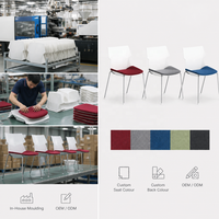 Chaise empilable avec siège en tissu pour centre de formation