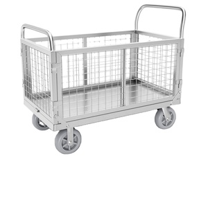 <span class=keywords><strong>Chariot</strong></span> à plateforme avec cage 4 en 1, <span class=keywords><strong>chariot</strong></span> à plateau pliable, <span class=keywords><strong>chariot</strong></span> à pousser robuste, <span class=keywords><strong>chariot</strong></span> à roulettes - Product Image 1