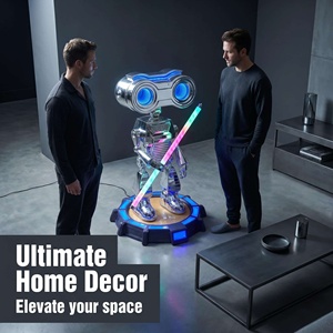 Estatua de Robot de Fibra de Vidrio Electrochapada al Vacío, Estilo Walle, Personaje de Película, Decoración para el Hogar, Artículo Coleccionable, Regalo - Product Image 4