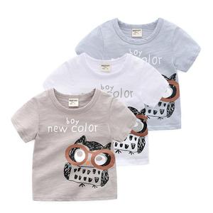 T-shirt blanc à manches courtes pour garçons, imprimé animalier - Vêtements d'été écologiques et respirants pour 2-6 ans - Product Image 2