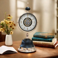 Horloge de bureau circulaire numérique moderne et élégante Armens, ornement décoratif de table pour la maison, mouvement à quartz métallique silencieux, calendriers