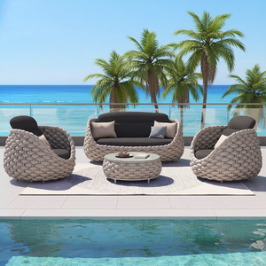 Conjunto de Sofás de Exterior con Sillón Cerrado |   Sofá de Ratán Sintético para Todo Clima para Balcón de Villa - Product Image 1