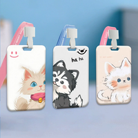 Cordons de cou anti-perte personnalisés pour campus, motif animaux de compagnie (chats et chiens) de dessin animé, avec porte-badge d'identification et accessoires