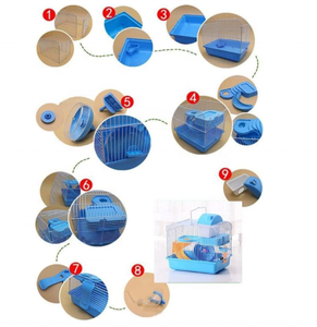 Habitat de plateau en plastique en métal Portable de haute qualité pour petits animaux maison de fermeture à bouton pour Hamsters gerbilles Chinchillas - Product Image 5