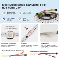 Bande lumineuse LED RGB TM512 pour rétroéclairage TV, ruban LED flexible 24V, éclairage d'ambiance pour décoration de fond de cinéma maison