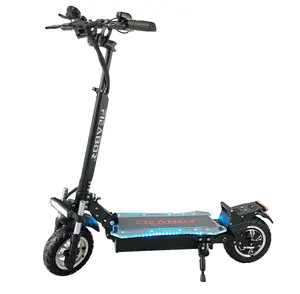 Scooter elétrico transparente, placa acrílica integrada de revolvimento luz fria com velocidade máxima de 60 km/h