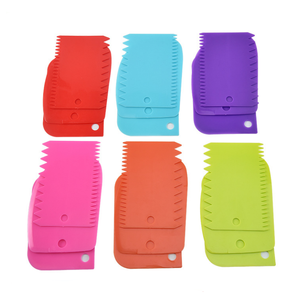 3pcs thiết lập bánh nhựa <span class=keywords><strong>scraper</strong></span> <span class=keywords><strong>Pastry</strong></span> bột cắt răng cưa Icing mượt mà buttercream trang trí Lược DIY fondant Baking công cụ - Product Image 5