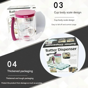 Dispensador de masa de mano para cupcakes Dispensador de masa fácil de usar y separador de mantequilla con etiquetas de medición Cocina - Product Image 6