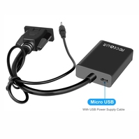 Cable AV de Video con Blindaje Trenzado y Cubierta de PVC, 1080P, con Adaptador Convertidor VGA a Salida de Audio/Video y Cable USB