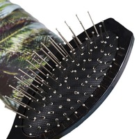 Nouvelle brosse à cheveux coussinée 2026 avec logo personnalisé pour perruques, accessoires de coiffure, peigne à poils métalliques et manche en plastique pour perruques