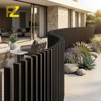 Panneau de clôture en aluminium à tube carré vertical, écran d'intimité, jardin extérieur, revêtement en poudre, moderne, résistant à la rouille