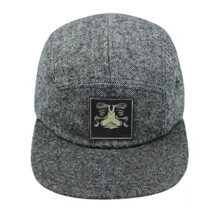 OEM benutzer definierte Skelett Logo Snapback Camp Hüte Kappen Sport 5 Panel Flat Bill Mode Hut Kappe