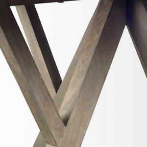 HMS 48 \ "tradizionale rustica in rovere piedistallo Base tavolo da pranzo marrone arrotondato in legno massello per casa Bar ufficio Set di mobili da ristorante - Product Image 3