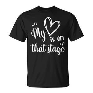 T-shirt My Heart Is On That Stage Dance Mom, noir, taille M pour femme - Product Image 1