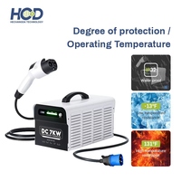 Nouvelle station de charge rapide portable HCD 7 kW DC, compatibilité CCS1 CCS2 GBT, entrée 90V-265V, pour véhicules électriques, maison, garage, bord de route