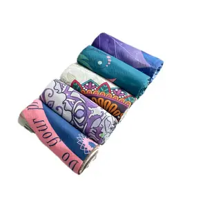 logo custom print chinese supplier manufacturer cheap promotional nonslip long custom yoga mat towel