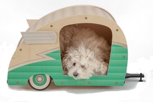 DIY köpek kulübesi pet kafesleri taşıyıcıları evler ahşap pet aksesuarları malzemeleri sevimli römork köpek yatağı - Product Image 6