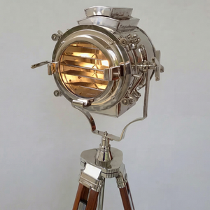 Lámpara de Metal Ajustable Hecha a Mano Estilo Vintage ALFA-NAUTICAL, Soporte de Trípode Cilíndrico, Decoración para el Hogar, Impresión Digital - Product Image 1