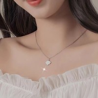 Collier de luxe en argent S925 avec perle, pendentif en coquille de perle en argent 925
