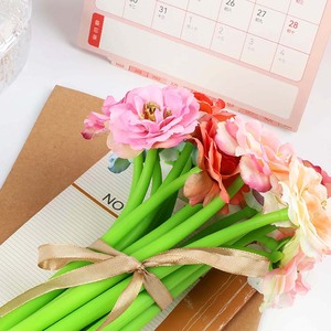 Penna Gel Ecologica O&Q con Fiore di <span class=keywords><strong>Ranuncolo</strong></span> in Gomma, 0.5mm, Blu, Design Lussuoso Misto, Logo Personalizzato, Regalo Promozionale - Product Image 2