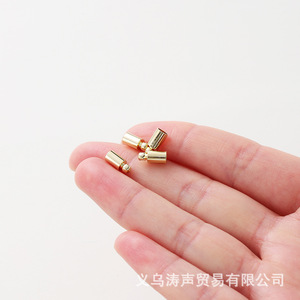 Fermoir cylindrique plaqué or pour bijoux, accessoires DIY pour bracelets et colliers, base en cuivre 14K inaltérable, origine Yiwu - Product Image 2