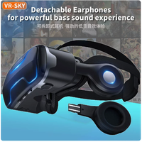 Lunettes VR VRshinecon G02ED avec casque, version panoramique à 360°, lunettes VR mobiles, haute définition, à porter sur la tête