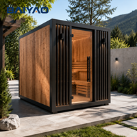 Sauna extérieur tendance 2026 en bois finlandais carbonisé, cabine de sauna de jardin, conception personnalisée, directement de l'usine