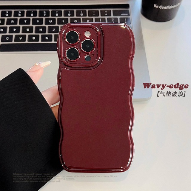 Vintage Wine for Red Wavy Edges Phone Case IPhone15 14 13 12 11 Pro Max X XR XSMAX TPU Fall Prevention Cover New Productive Case