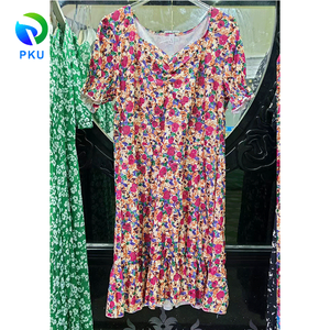 ชุดเดรสลายดอกไม้ แบรนด์ PKU รุ่น PKU-023 คอ<span class=keywords><strong>วี</strong></span> แขนยาว ดีไซน์หรูหรา พร้อมจีบ  กระเป๋าแ<span class=keywords><strong>ล</strong></span>ะของใช้ทั่วไปมือ<span class=keywords><strong>สอง</strong></span> ผ้าชีฟอง - Product Image 2