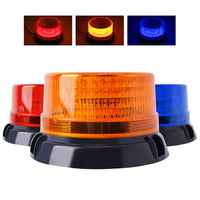 Superhelle 90 LED Bernsteinfarbene Blinkende Warnleuchte, Notfall-Rotationsleuchte mit Magnet für LKW und Gabelstapler