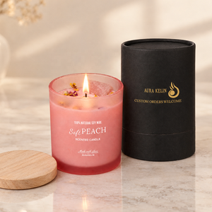 Bougie d'aromathérapie moderne en cire de soja 8OZ 10OZ 12OZ avec logo et options de couleur personnalisés, pot en verre fait main pour mariage, décoration intérieure, cadeau - Product Image 3